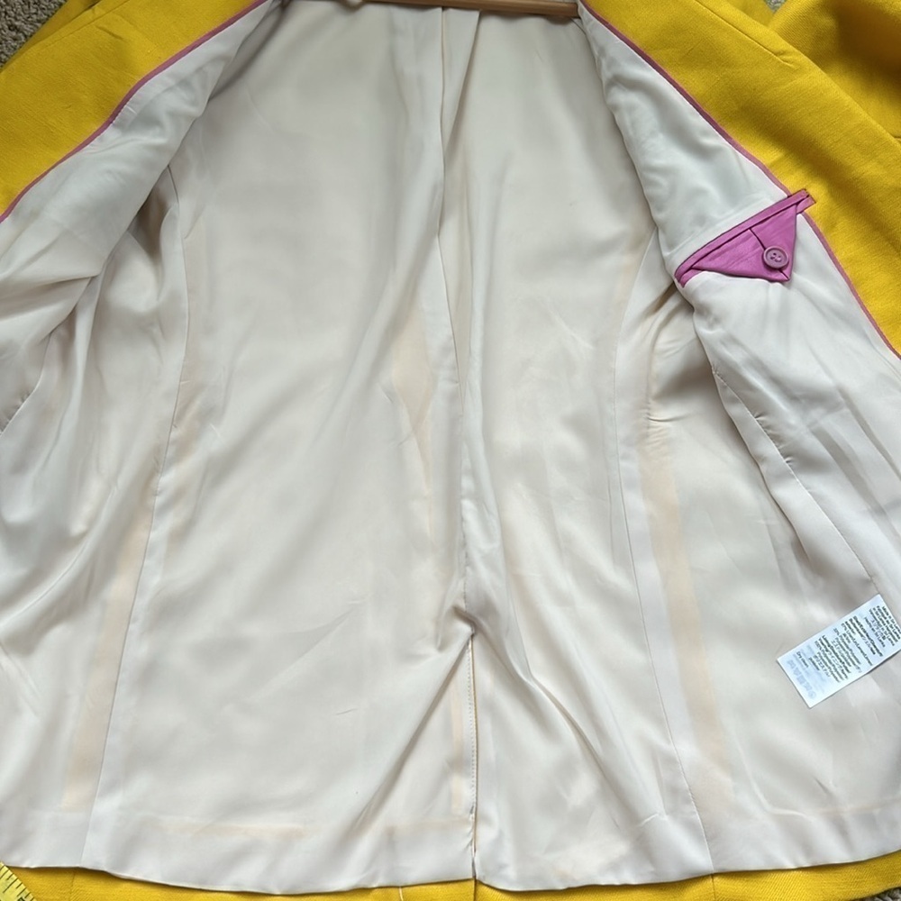J. Crew PARKE Yellow Linen Blazer size 2 T - Picture 10 of 15
